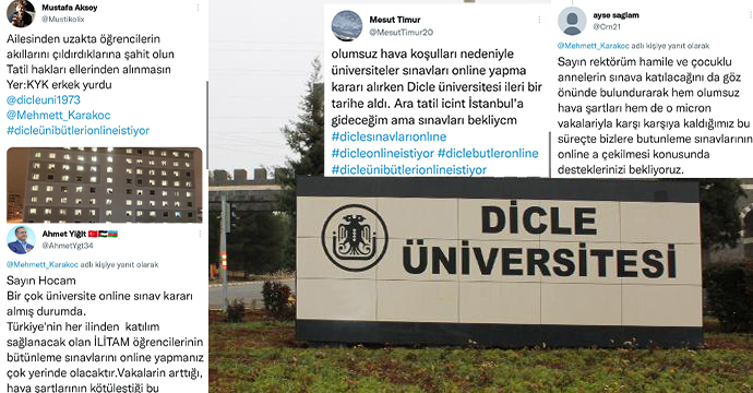 Dicle Üniversitesi’nde okuyan öğrencilerden üniversite yönetimine tepki