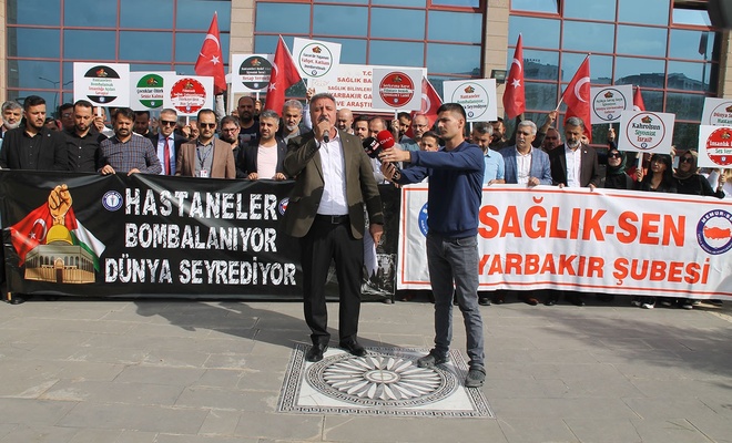 Diyarbakır Sağlık-Sen: Gazze'deki katliamları protesto etti	
