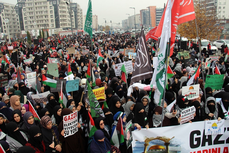 Diyarbakırlı kadınlar Gazze için yürüdü